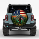 Big Foot American Flag Forest Car Spare Tire Cover