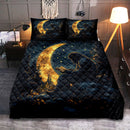 Bigfoot Reading On A Crescent Moon Quilt Bed Sets