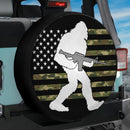 Bigfoot American Camo Flag Car Spare Tire Cover With Camera Hole