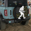 Bigfoot American Camo Flag Car Spare Tire Cover With Camera Hole
