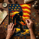 Bigfoot American Flag Jigsaw Puzzle