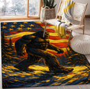 Bigfoot American Flag Rectangular Area Rug
