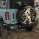 Bigfoot Camo American Flag Car Spare Tire Cover With Camera Hole