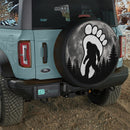 Bigfoot Feet On The Moon Car Spare Tire Cover With Camera Hole