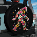 Bigfoot Floral Car Spare Tire Cover