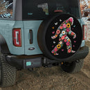 Bigfoot Floral Car Spare Tire Cover