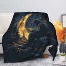 Bigfoot Reading On A Crescent Moon Premium Blanket