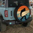 Bigfoot Retro Surfing Car Spare Tire Cover