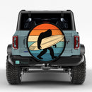 Bigfoot Retro Surfing Car Spare Tire Cover