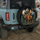 Bigfoot Riding A Moose Car Spare Tire Cover With Camera Hole