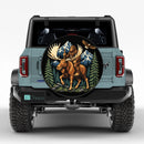 Bigfoot Riding A Moose Car Spare Tire Cover With Camera Hole