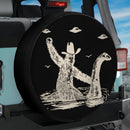 Bigfoot Riding The Loch Ness Monster Car Spare Tire Cover With Camera Hole