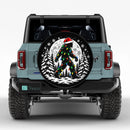 Bigfoot Xmas Car Spare Tire Cover With Camera Hole