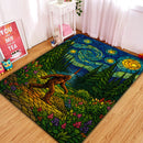 Bigfoot Starry Night Stained Glass Rectangular Area Rug