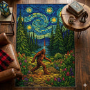 Bigfoot Starry Night Stained Glass Rectangular Area Rug