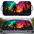 Bigfoot Under Northern Lights Car Auto Sunshades