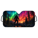 Bigfoot Under Northern Lights Car Auto Sunshades