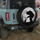Bigfoot With Black Cat Moonlight Car Spare Tire Cover