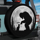 Bigfoot With Black Cat Moonlight Car Spare Tire Cover