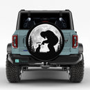 Bigfoot With Black Cat Moonlight Car Spare Tire Cover