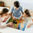 Black Cat In Flower Fram Jigsaw Puzzle