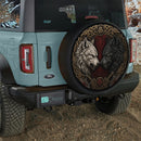 Black And White Viking Wolf Car Spare Tire Cover