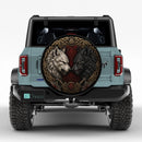 Black And White Viking Wolf Car Spare Tire Cover