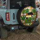 Black Cats Houseplants Stained Glass Car Spare Tire Cover With Camera Hole