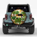 Black Cats Houseplants Stained Glass Car Spare Tire Cover With Camera Hole