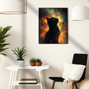 Watercolor Black Cat Galaxy - Living Room - Canvas Wall Art - Print - Wall Decor