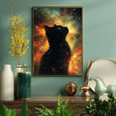 Watercolor Black Cat Galaxy - Living Room - Canvas Wall Art - Print - Wall Decor