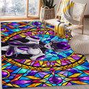 Black Frieza Stained Glass Rectangular Area Rug