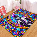 Black Frieza Stained Glass Rectangular Area Rug