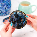 Black Panther Stained Glass Decor Coaster - Gift Idea