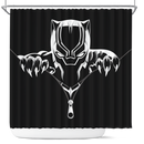 Black Panther Zipper Shower Curtain
