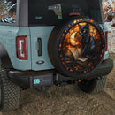 Black Cat Reading Book Stained Glass Jeep Car Spare Tire Cover
