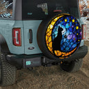 Black Cat Star Stained Glass Jeep Car Spare Tire Cover