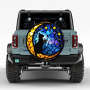 Black Cat Star Stained Glass Jeep Car Spare Tire Cover