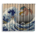 Blastoise Charizard Pokemon The Great Wave 2 Window Curtain
