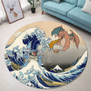 Blastoise Charizard The Great Wave Japan Pokemon Round Rug