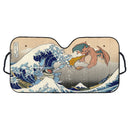 Blastoise Charizard Pokemon The Great Wave Custom Car Windshield Sunshades