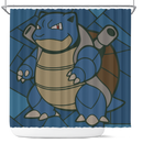 Blastoise Stanied Glass Pokemon Shower Curtain
