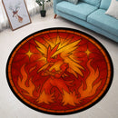 Blaziken Pokemon Stained Glass Round Rug