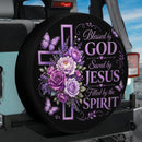 Purple Faith Blessed by God Car Spare Tire Cover With Camera Hole