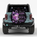 Purple Faith Blessed by God Car Spare Tire Cover With Camera Hole