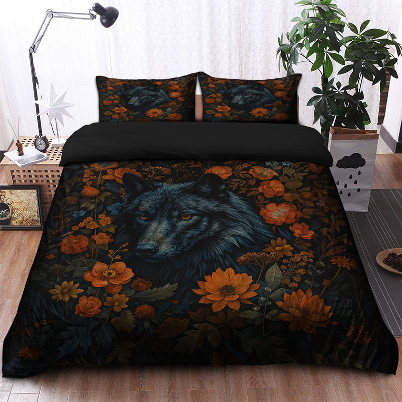 Bloom Of The Shadow Wolf Bedding Set