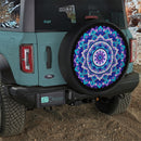Blue Color Mandala Art Car Spare Tire Cover