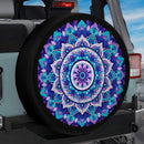 Blue Color Mandala Art Car Spare Tire Cover