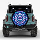 Blue Color Mandala Art Car Spare Tire Cover