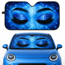 Blue Glitter Lashes Eyes Car Auto Sunshades